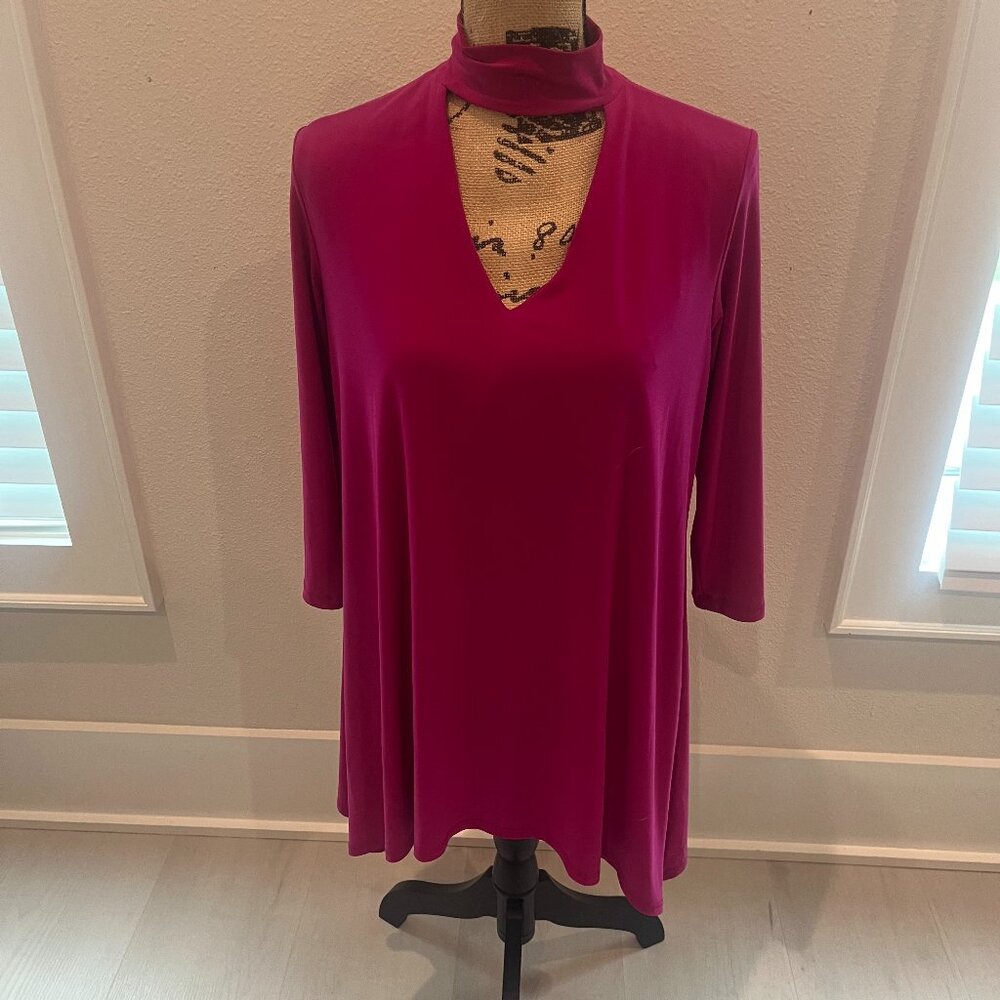 Clara Sunwoo - Long Sleeve Choker Top - Magenta